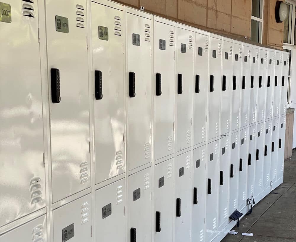 Student lockers at a college
